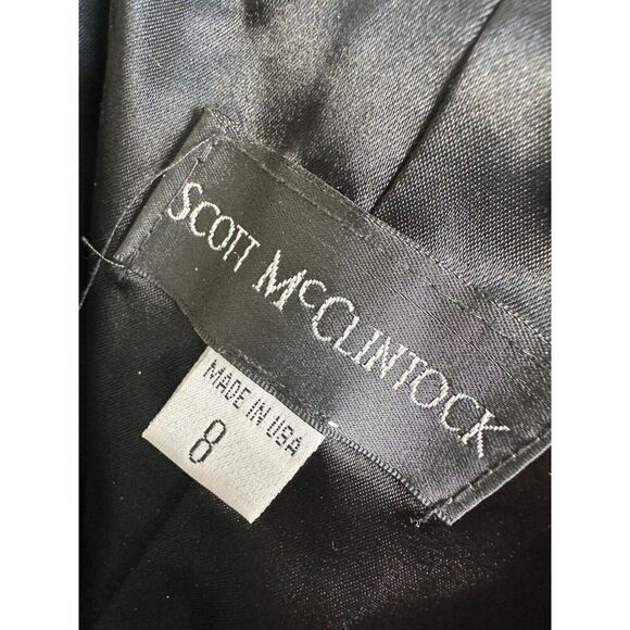 VTG Scott McClintock Black Velvet Strapless Gown Size 8 Whimsigoth Formal Prom - Picture 2 of 8